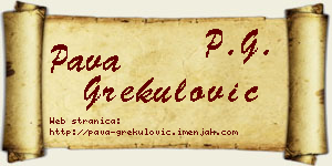 Pava Grekulović vizit kartica